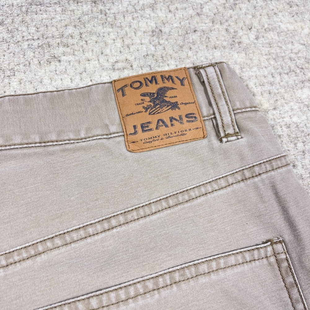 Vintage Y2K Tommy Hilfiger Denim Shorts Men 38 Tan Baggy Jorts Baggy Loose Skate - Picture 3 of 14